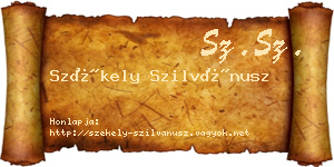 Székely Szilvánusz névjegykártya